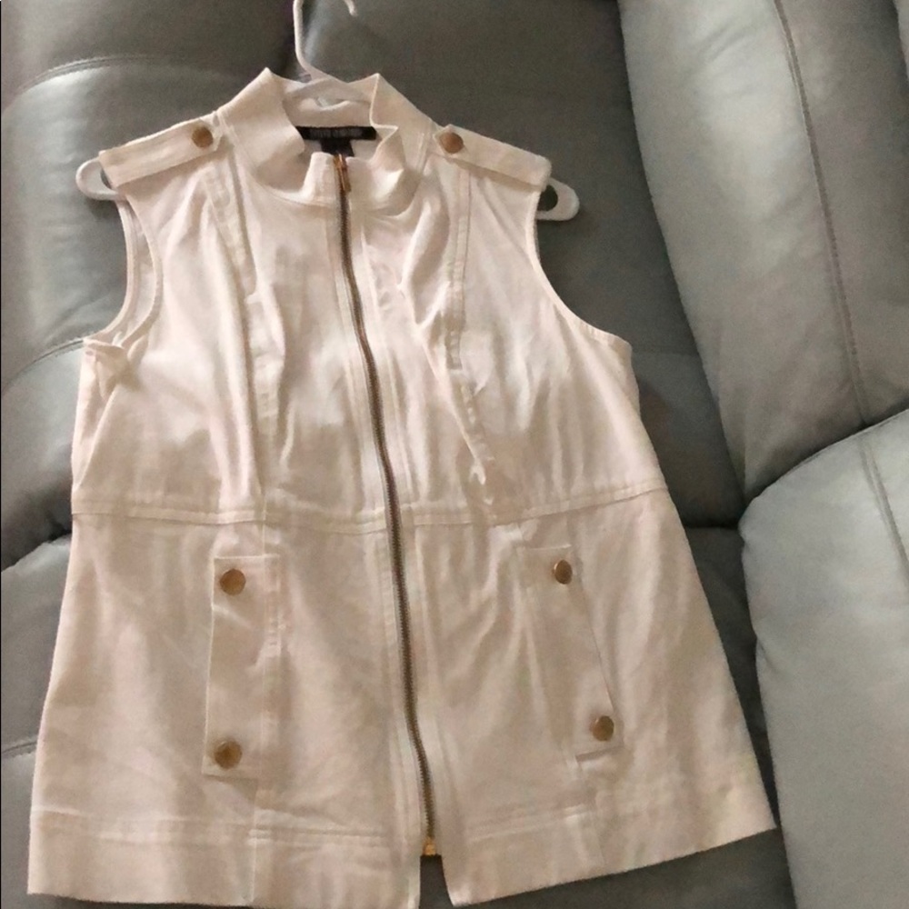 Evelyn & Arthur White Denim Vest